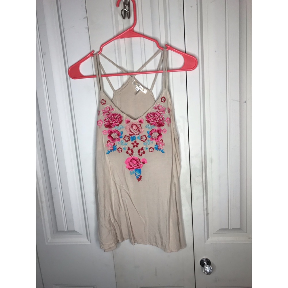 Boutique embroidered tank